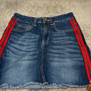 Mini skirt with red